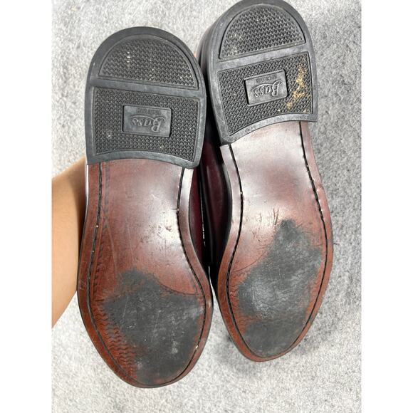 Bass Penny Loafers Shoes Mens Burgundy Red Leather Slip On Comfort Casual main image 10